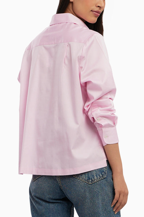 Pink Pastel Swarovski Heart Crop Shirt