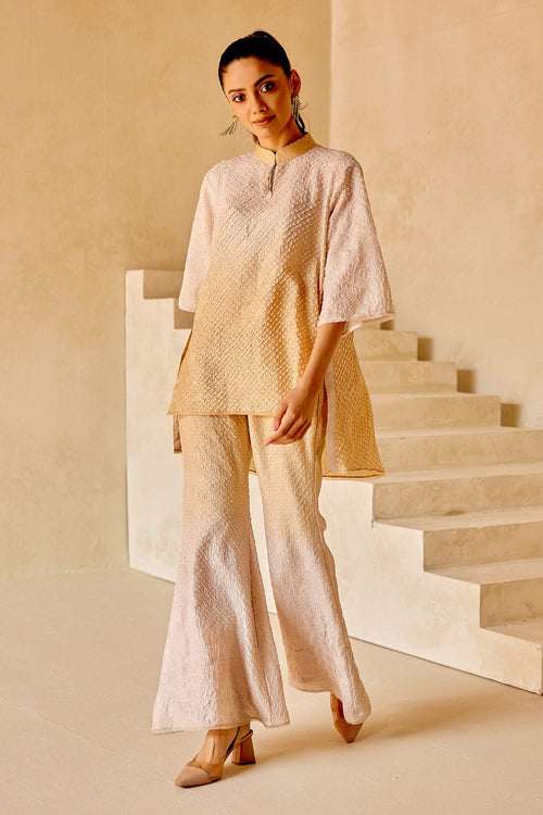 Beige Tones Button Top With Panels