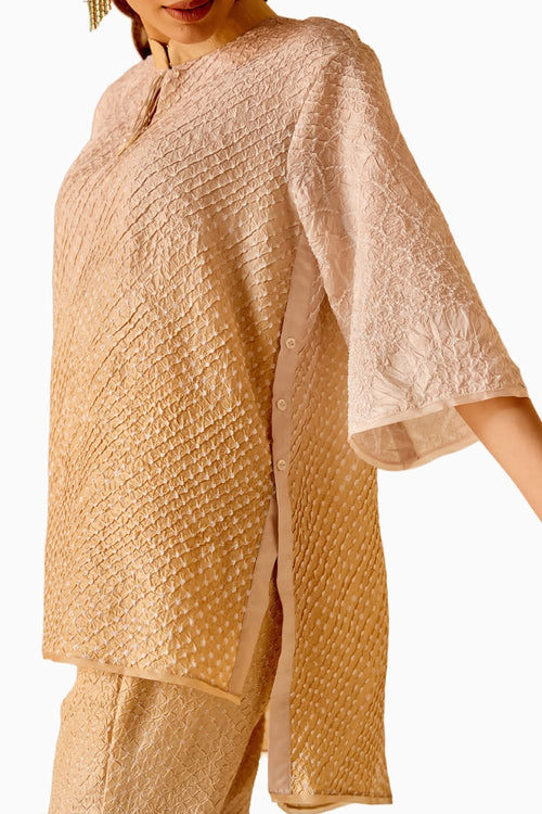 Beige Tones Button Top With Panels