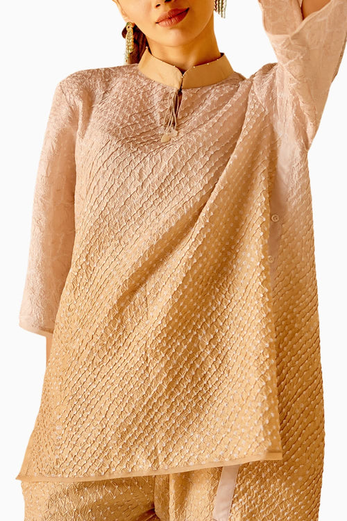 Beige Tones Button Top With Panels