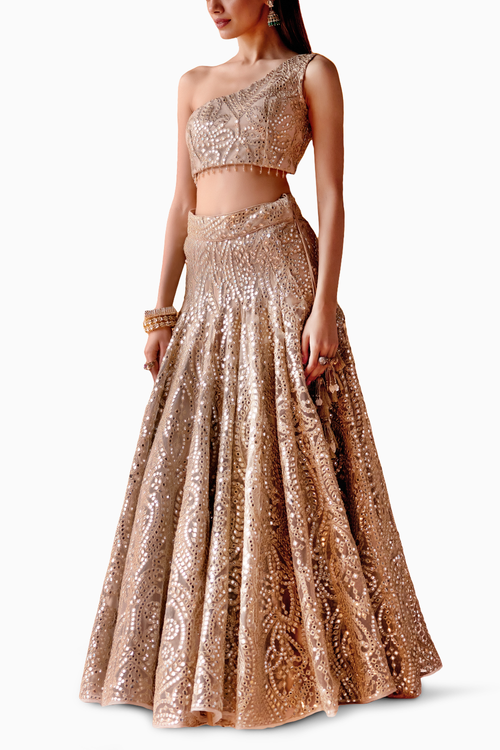 Golden Slim Fit Lehenga
