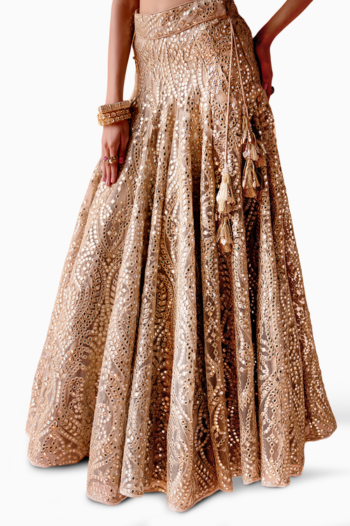 Golden Slim Fit Lehenga