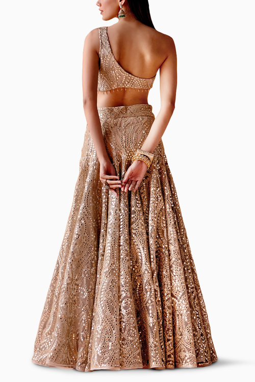 Golden Slim Fit Lehenga