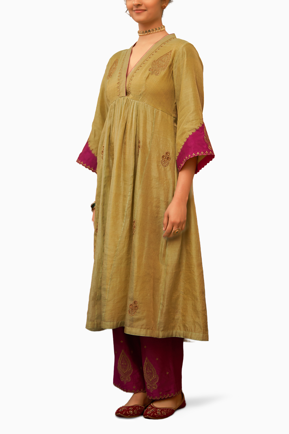 Pista Jamuni Rani Kurta Set