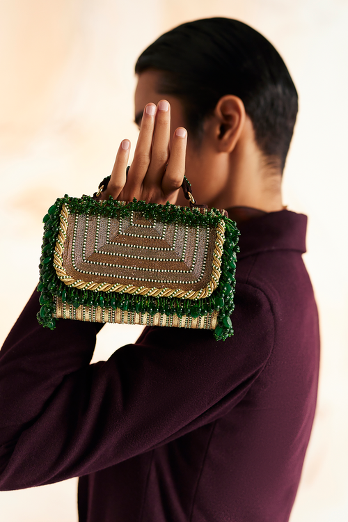 The Gold-Green Parcel Bag