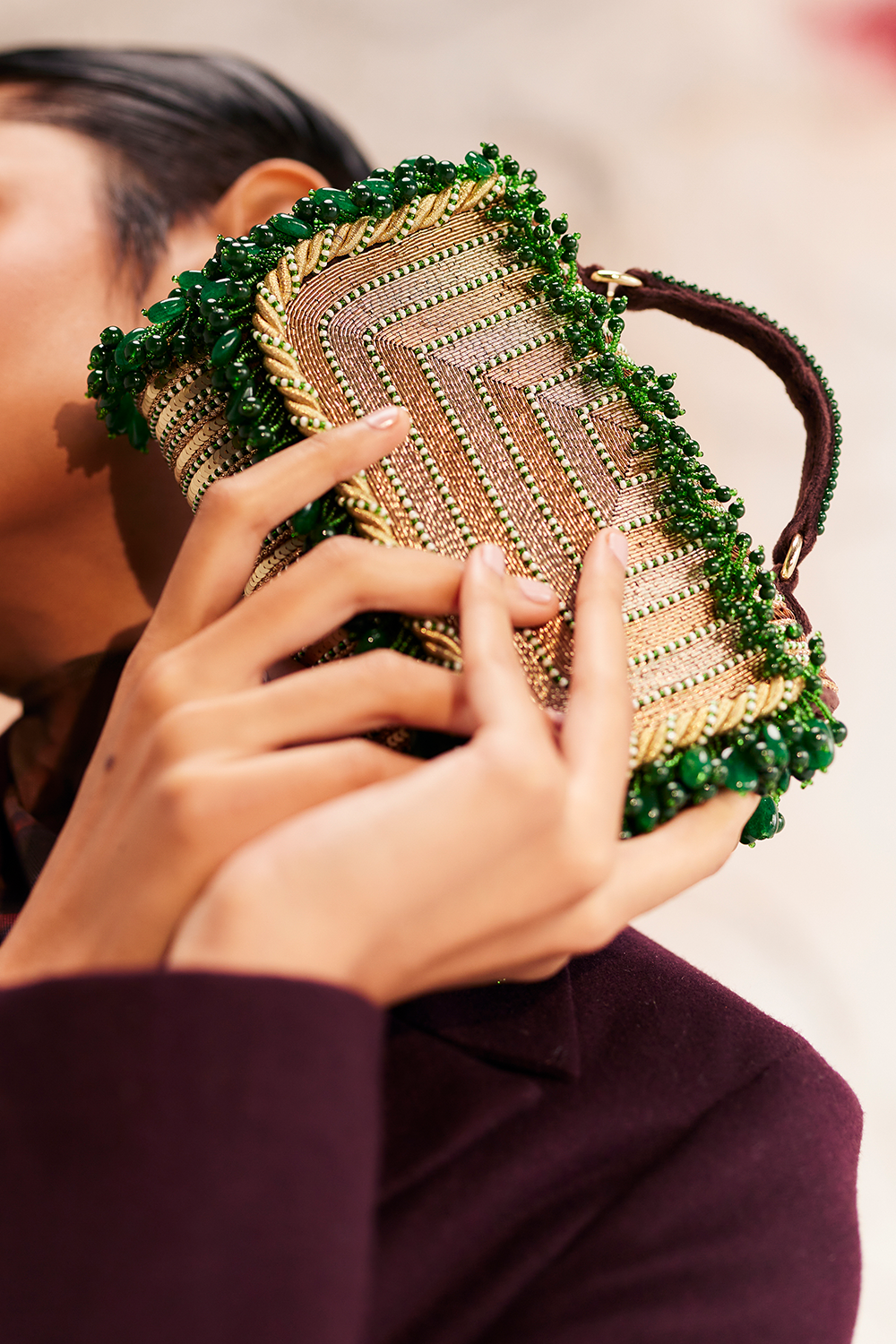 The Gold-Green Parcel Bag