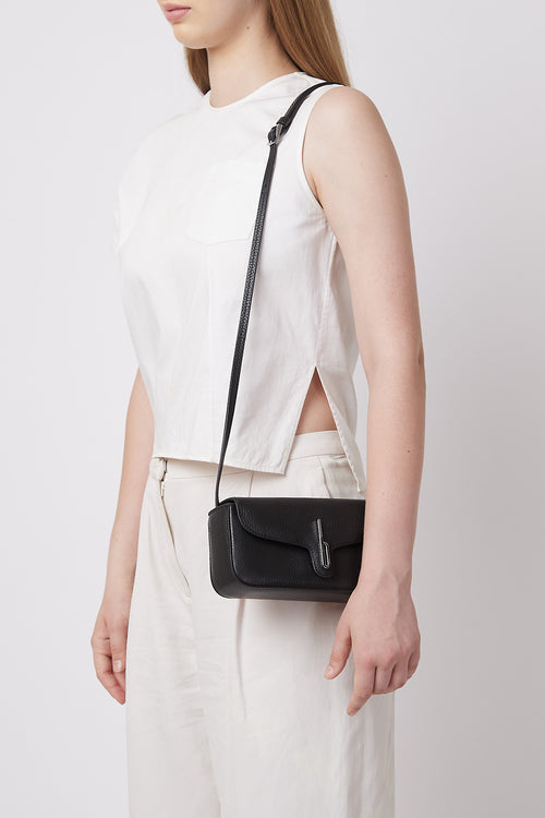 Claudia Mini Pebble Black Crossbody Bag
