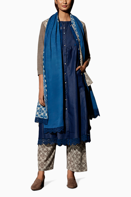 Blue Smart Festive Coord Set