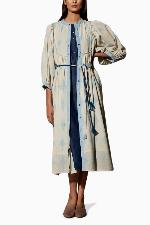 Chalk Blue & Denim Dress C-Ord Set