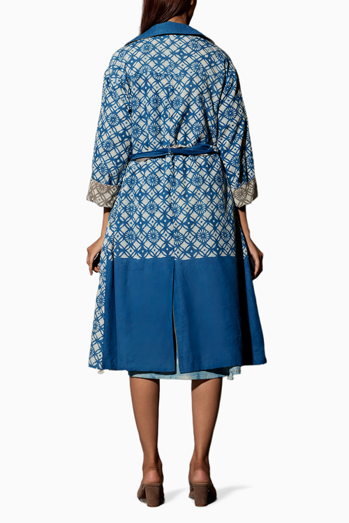 Reversible Mud & Indigo Trench Dress Co-ord Set