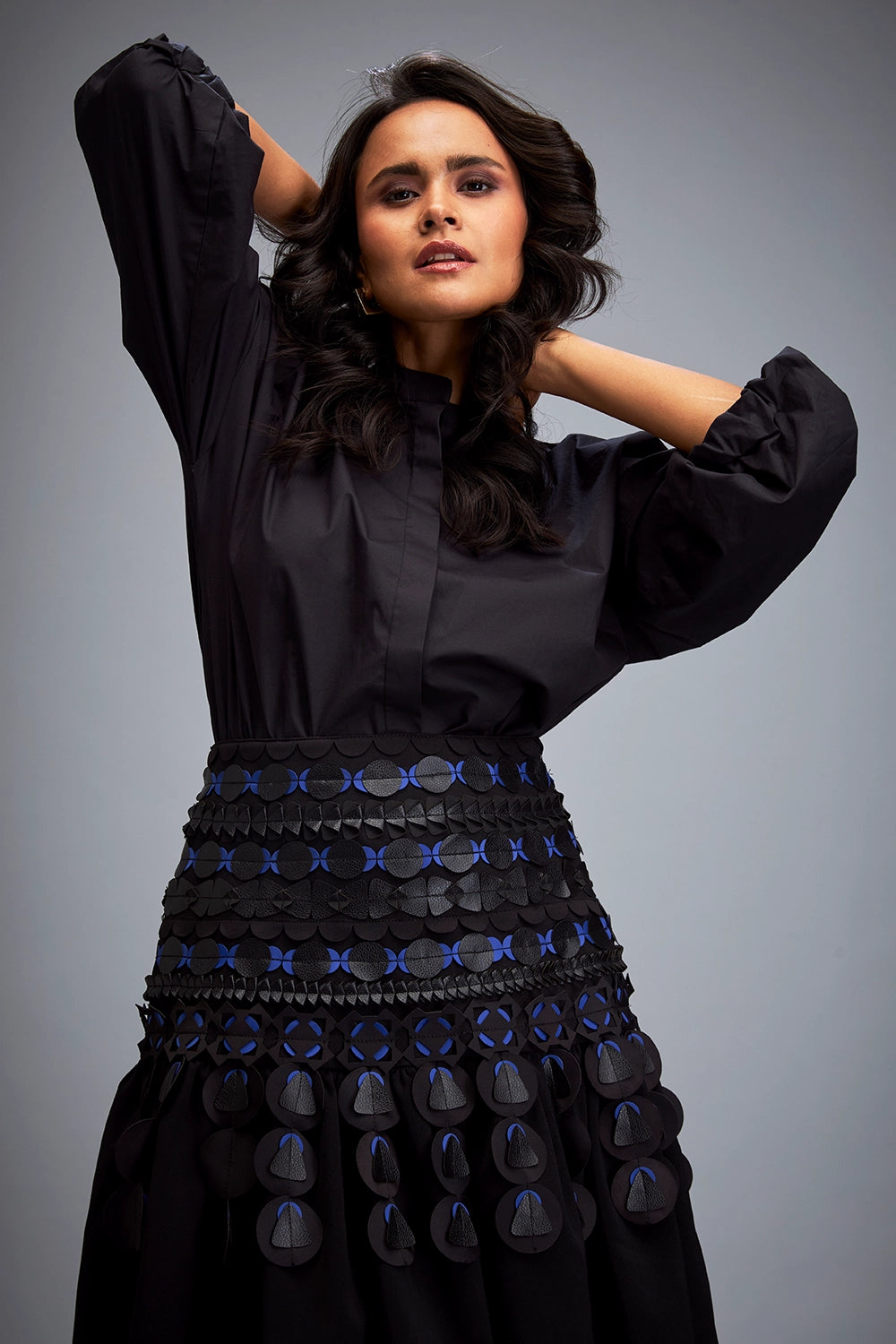 Black Structured Skirt