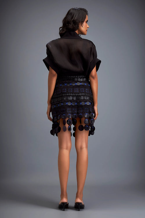 Black Skirt With Circular Accents