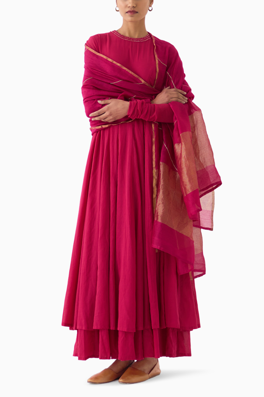 Amrita Rani Pink Ghoomar Anarkali Set