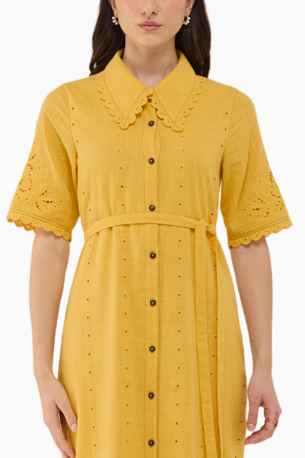 Yellow Petal Shirt Dress 