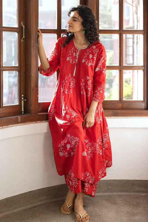 Lena Red Kurta