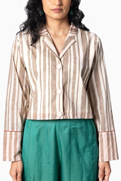 Cleo Mud Natural Blouse