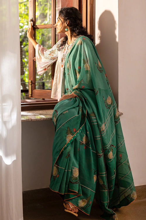 Dahlia Green Saree