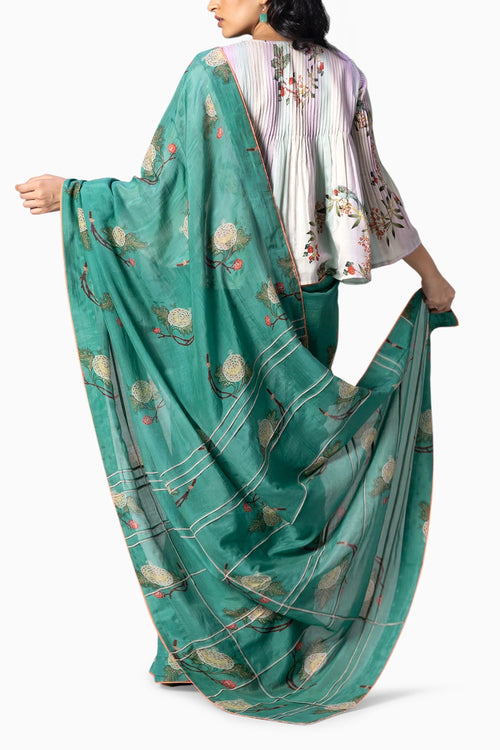 Dahlia Green Saree