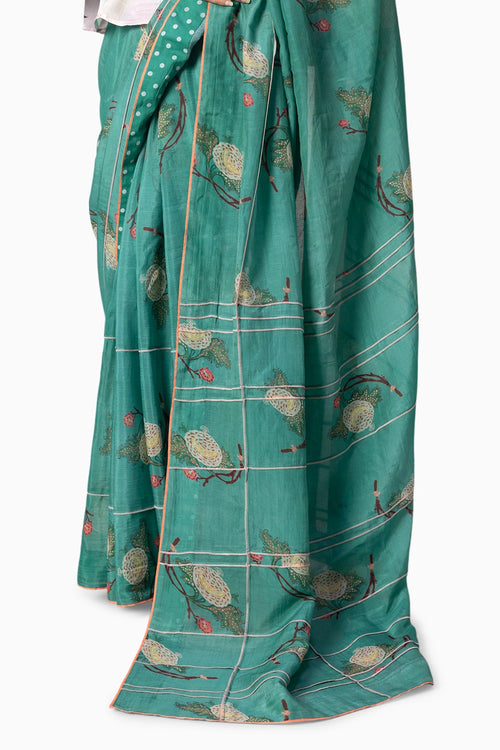 Dahlia Green Saree