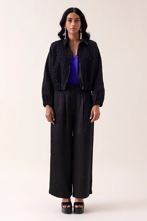 Black Corsica Bomber Jacket