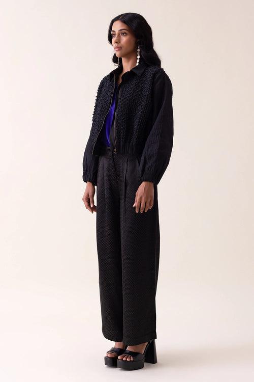 Black Corsica Bomber Jacket