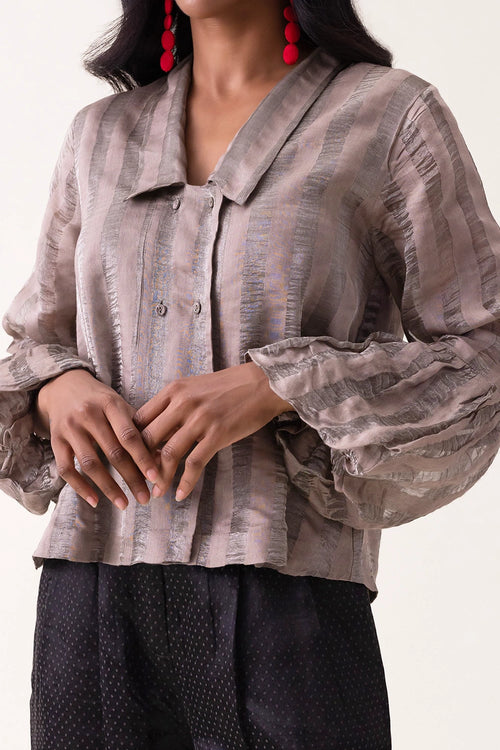 Grey Darcy Striped Shirt