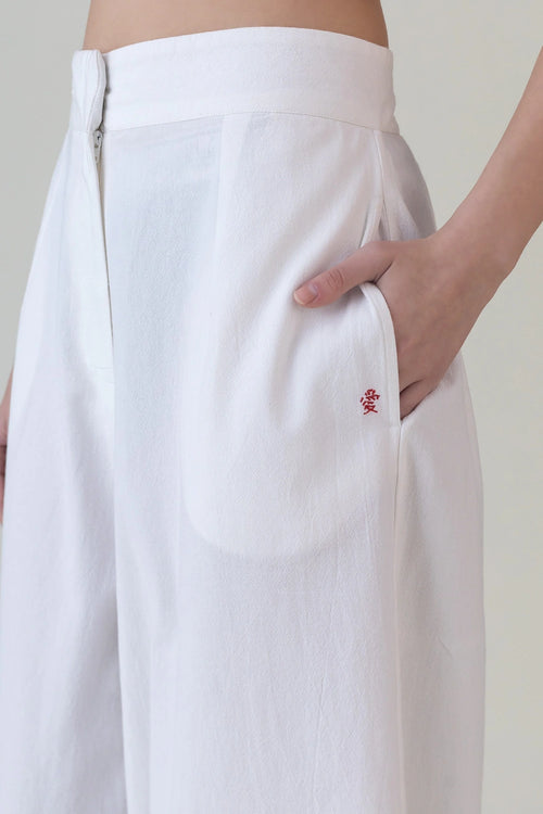 Hibi Barrel White Pants