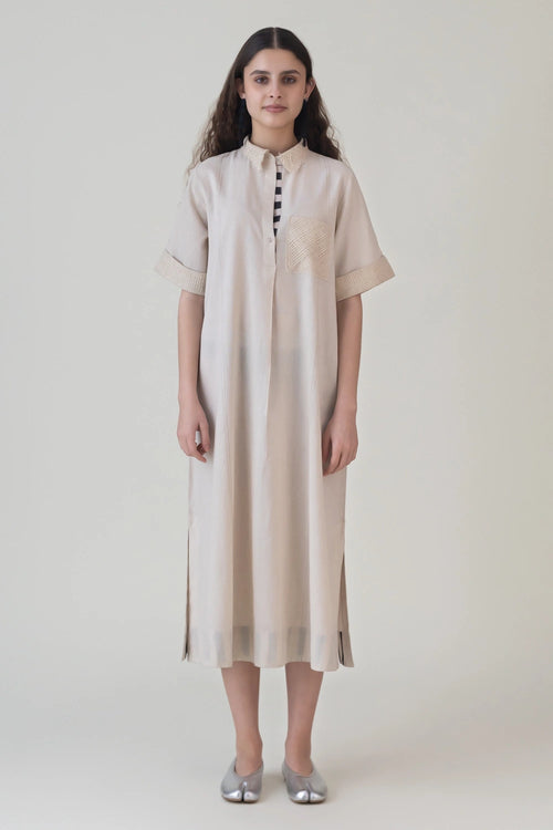 Mirai Beige Shirt Dress
