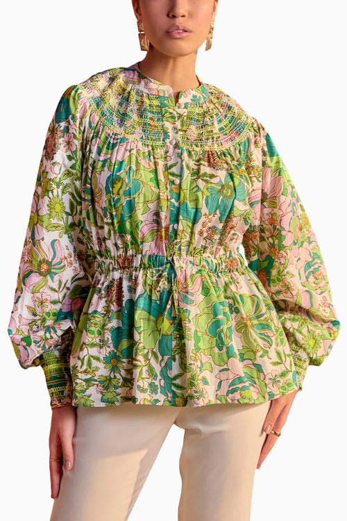 Pastel Hue Dainty Smoked Blouse