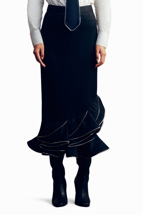 Zipper Frill Skirt