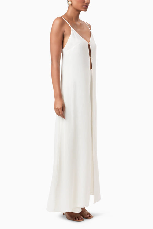 Ivory Front Slit Drape Top
