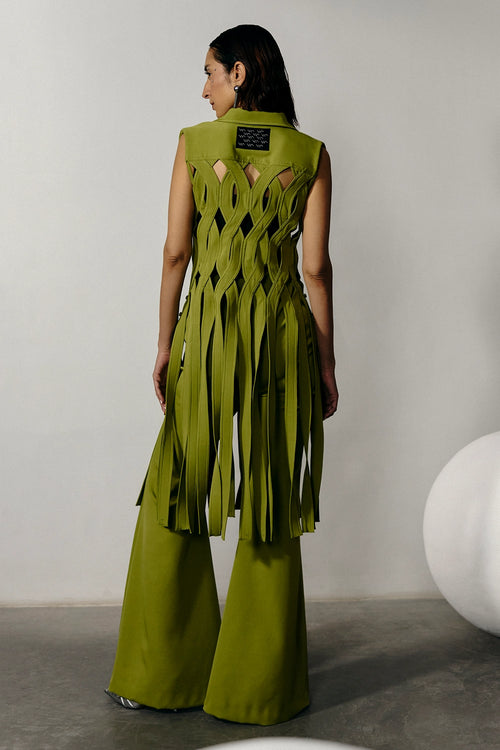 Wasabi Loop Trench With Wasabi Bell Bottom Pants