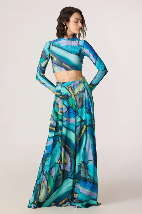 Multi Gigi Blouse With Multi Vellora Palazzo