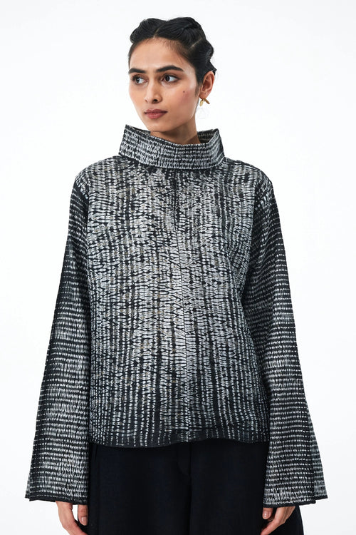 Black White Dyer's Top