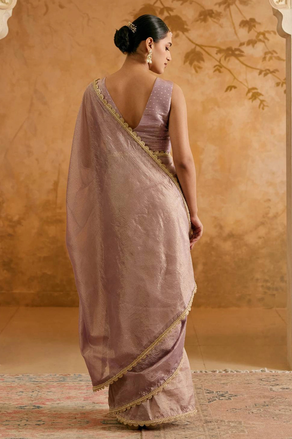 Soft Lilac Crush Tissue Saree