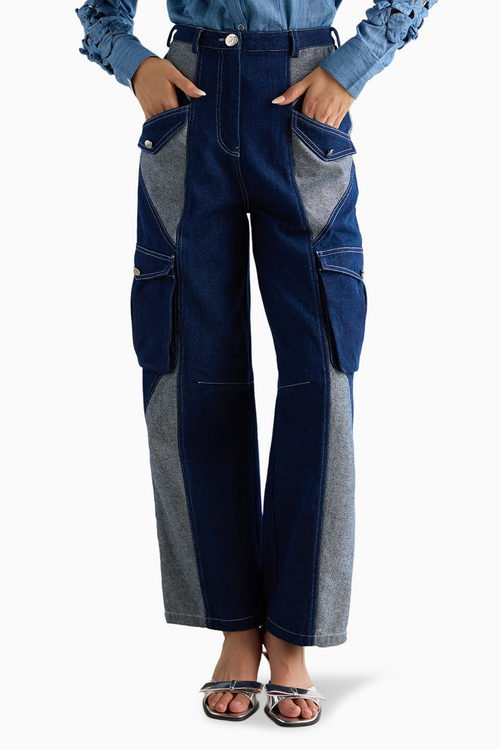 Dual Denim Cargo Pants