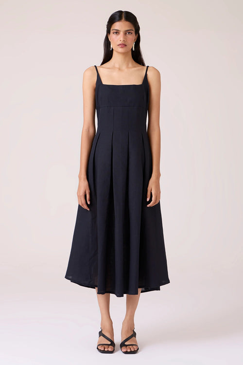 Eos Black Midi Dress