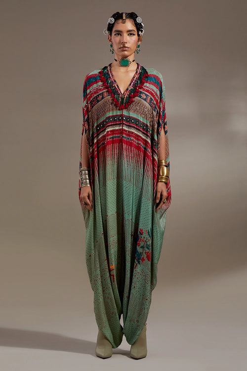 Ash Green Anka Vayu Kaftaan Jumpsuit