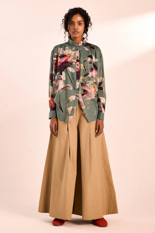 Aqua Floral Top