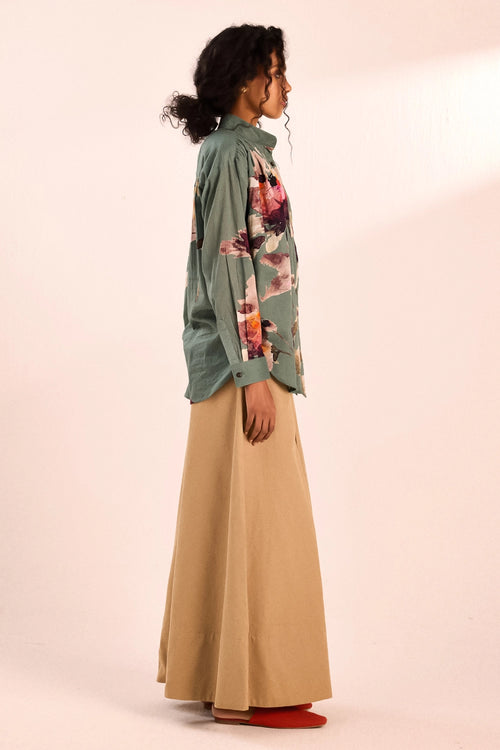 Aqua Floral Top