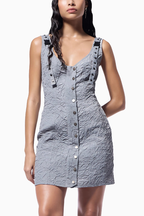 Slate Grey Snap Dress