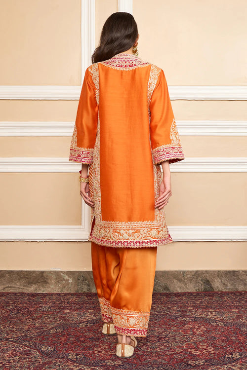 Naayaab Orange Straight Kurta with Salwar and Dupatta