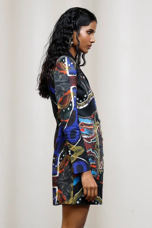 Saeri Embroidered Blazer Dress
