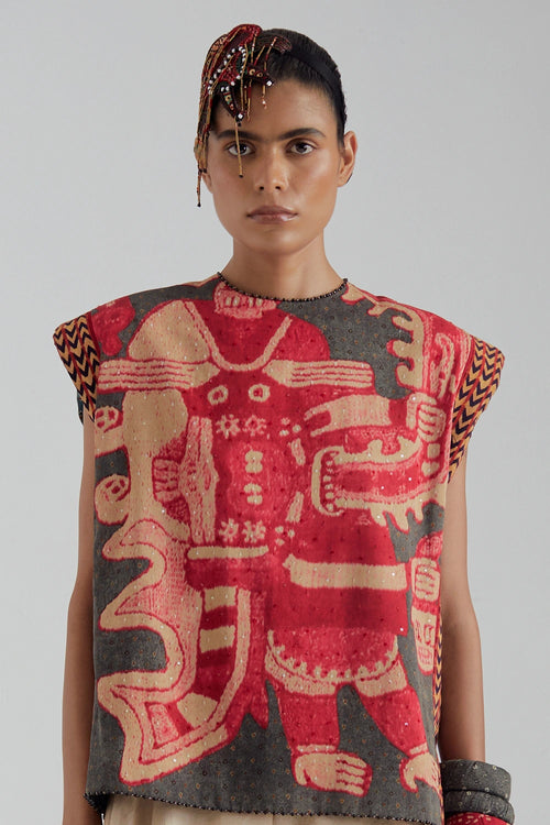 Grey Bulan Boxy Top Set