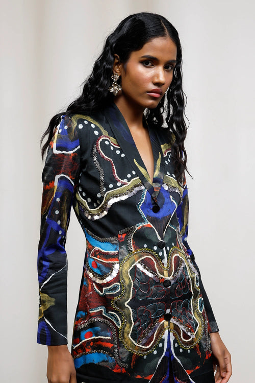 Saeri Embroidered Blazer Dress