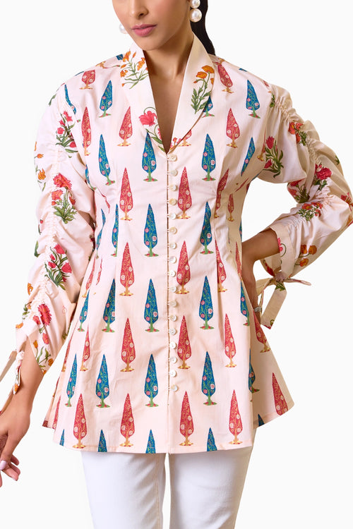 Ethereal Bloom Printed Blouse