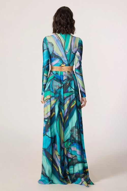 Multi Gigi Blouse With Multi Vellora Palazzo
