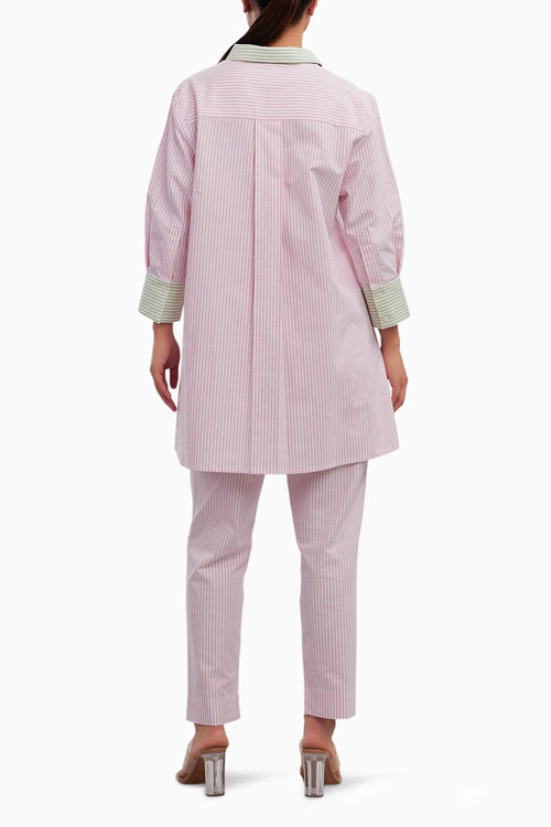 Stripe Pearl Swarovski Pocket Shirt