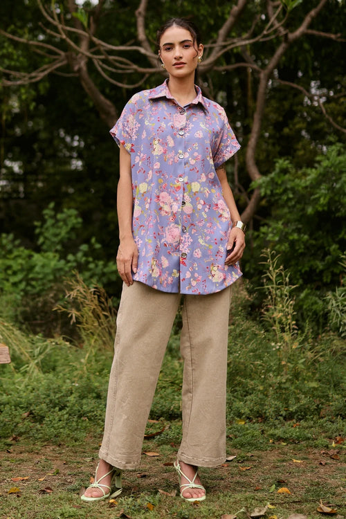Eloise Printed Shirt with Denim Pants