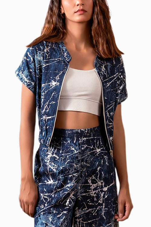 Dark Marble Denim Jacket